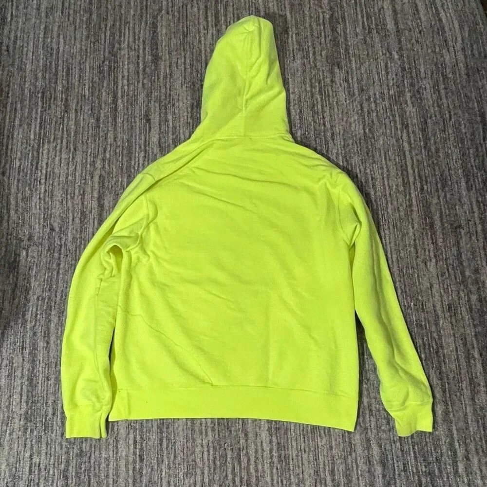 Mens Medium “Montana” Big Ram Graphic Hoodie‎ Sweatshirt Neon Green Safety - Picture 5 of 5